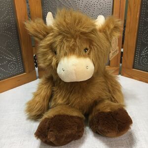 Animal Adventure Highland Cow Plush Teddy Bear 14" Brown Soft Cozy Collectible